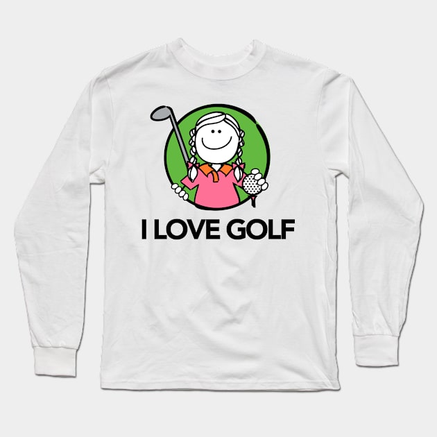 I Love Golf Long Sleeve T-Shirt by MiCarita.com